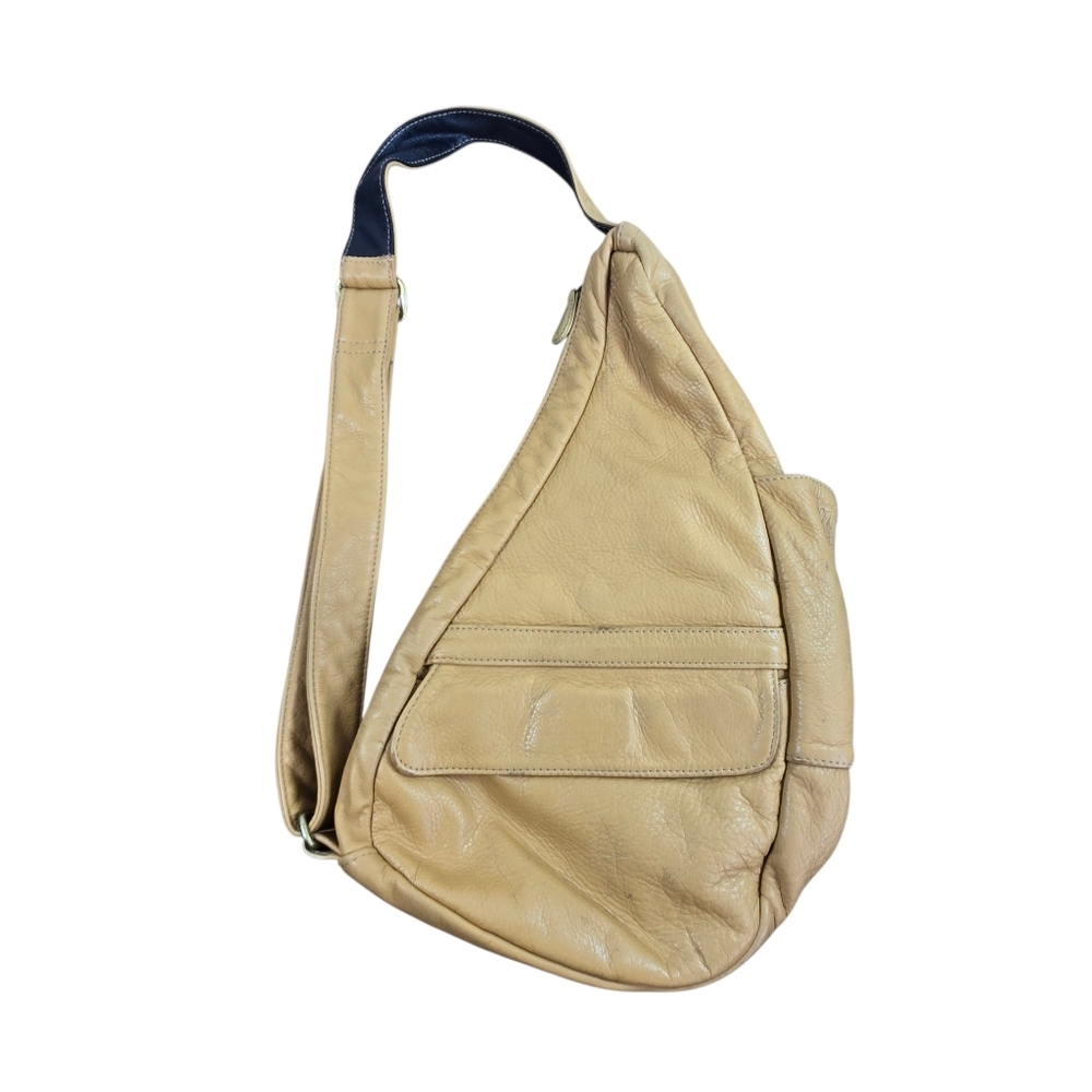 Vtg AmeriBag The Healthy Back Bag Leather Sling Backpack Made In Usa